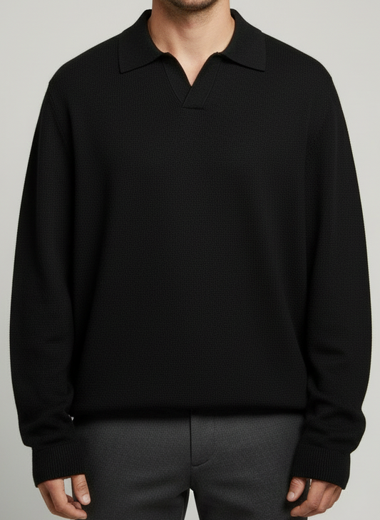 Maglioncino polo lana black