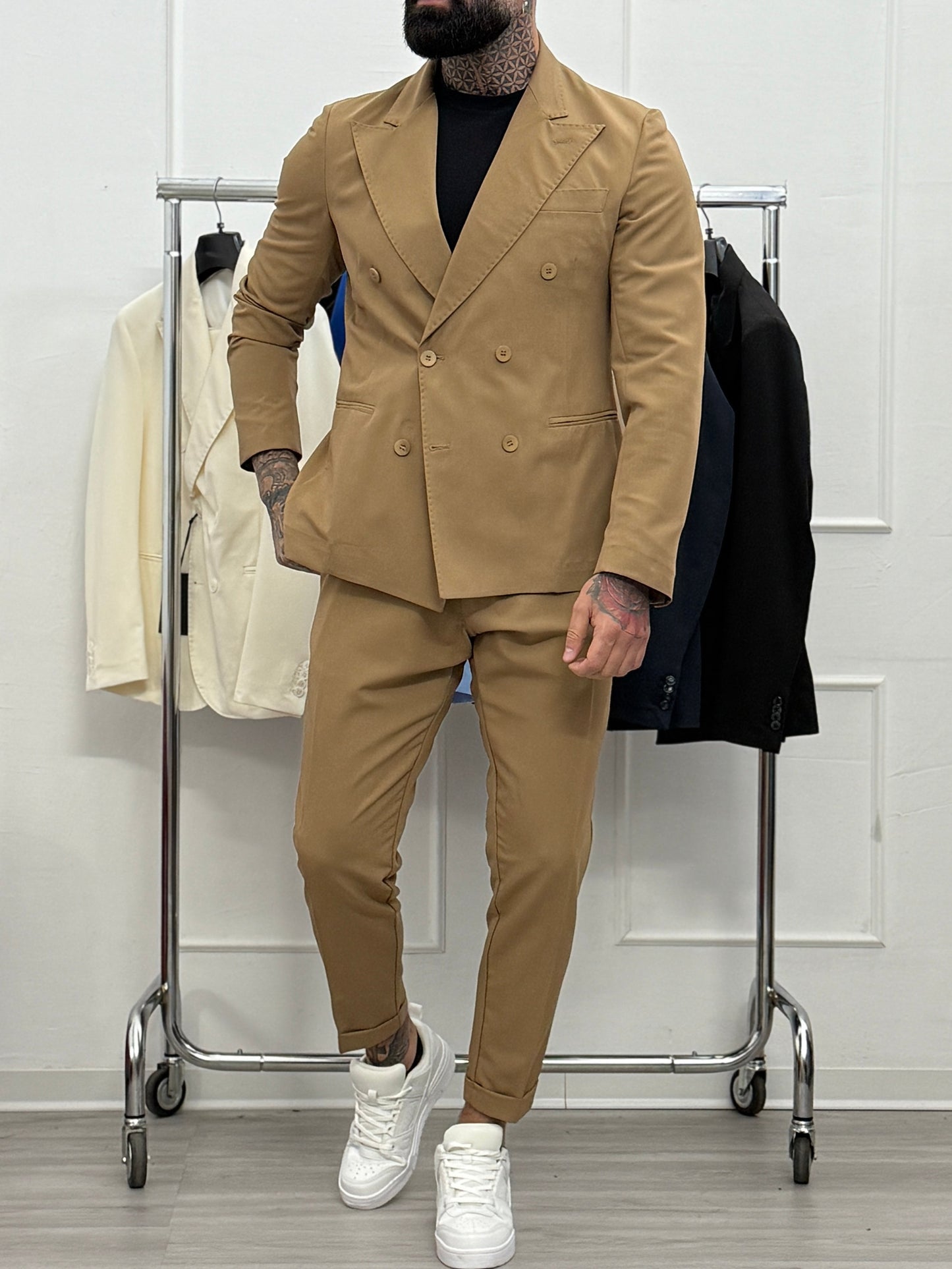 Abito Doppio Petto Camel