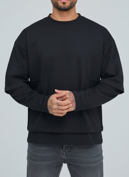 T shirt longslave black