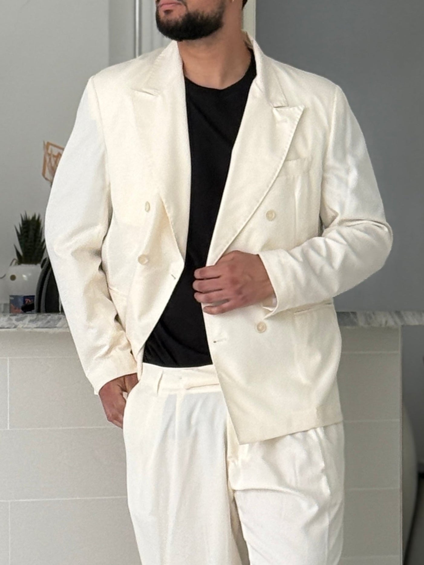 Abito Doppio Petto Oversize Bianco