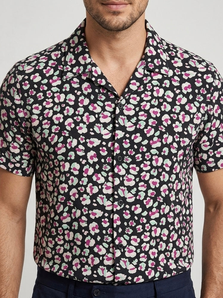Camicia Floreale Black