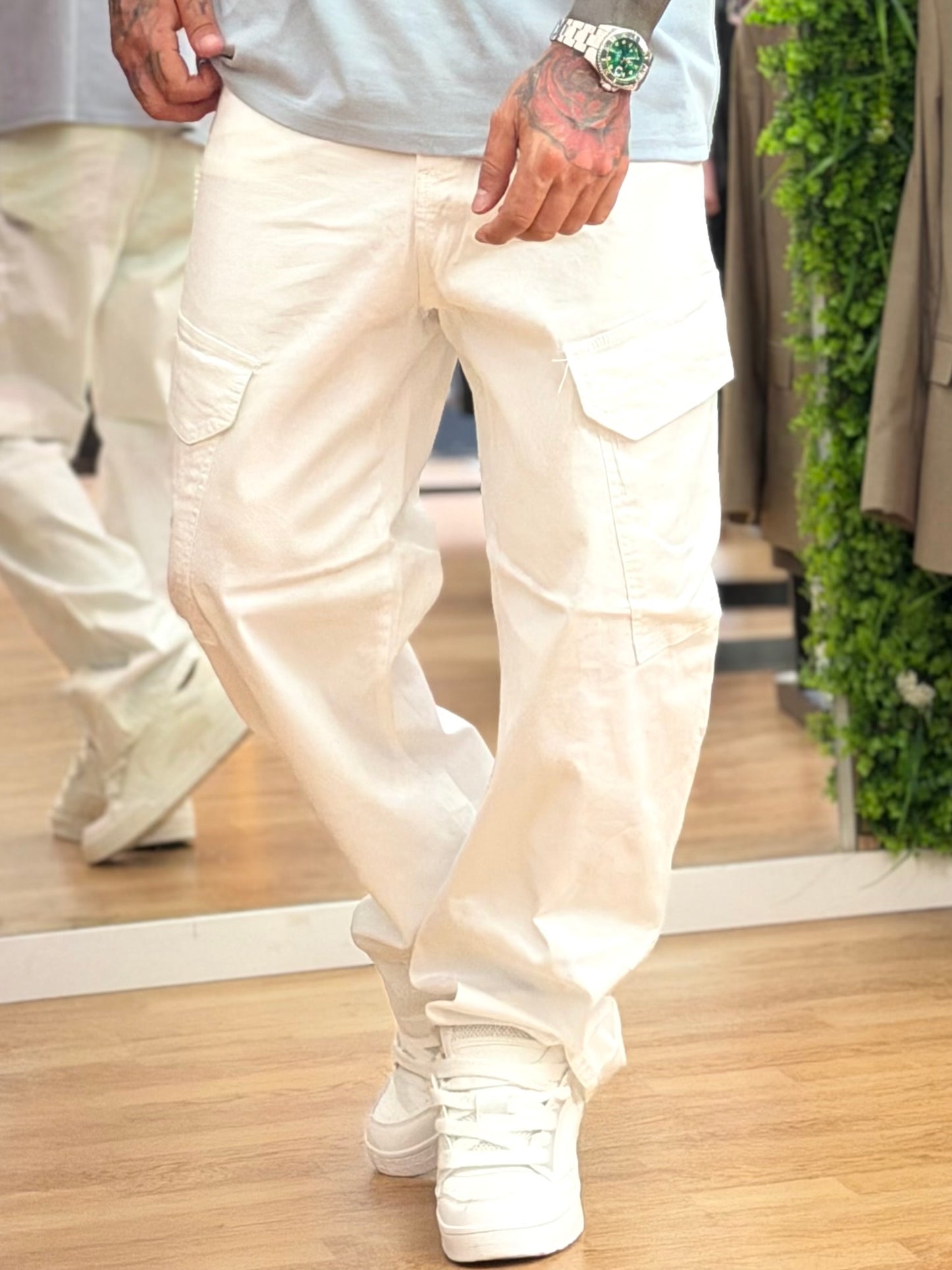 Jeans Cargo White