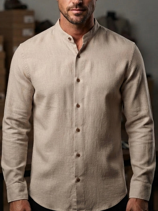 Camicia lino Fango