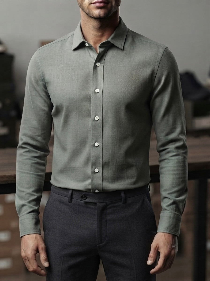 Camicia lino Oliva