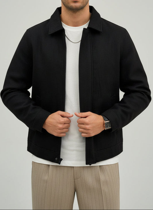 Giubbotto in Panno College Black