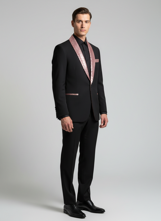 Abito Smoking Pailette rosa