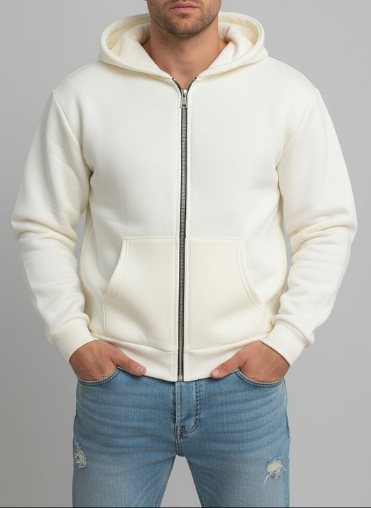 Felpa Baggy Zip Panna