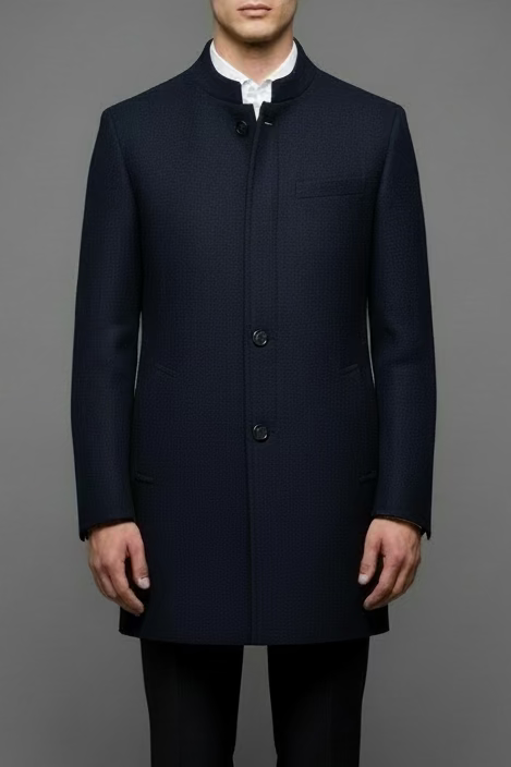 Cappotto Coreano Blu Navy